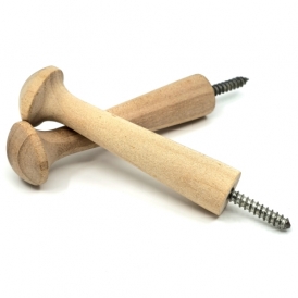Standard Birch Shaker Peg w/ Screw - 3-5/8